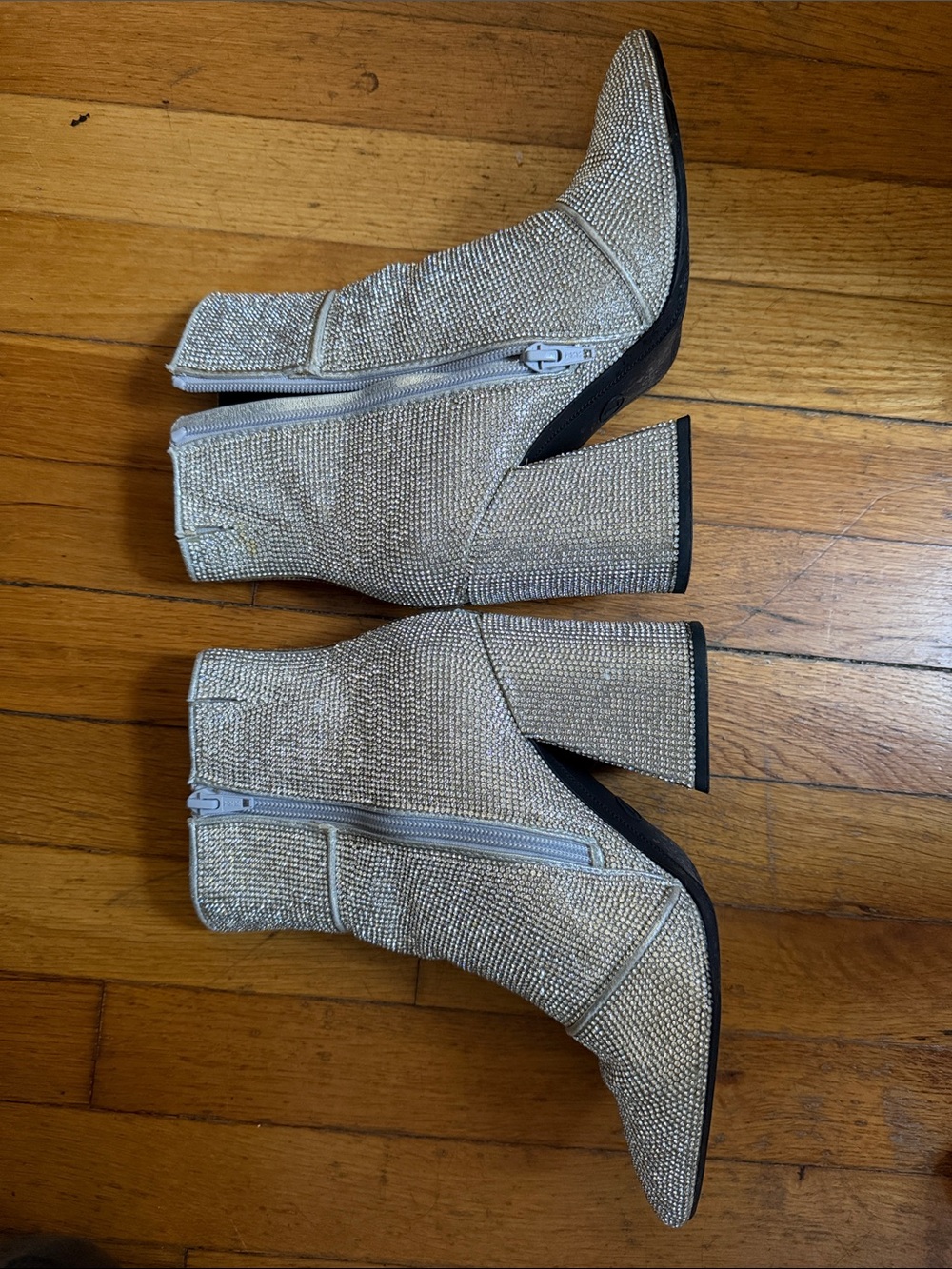 Sparkle Pointed Toe Ankle Boots